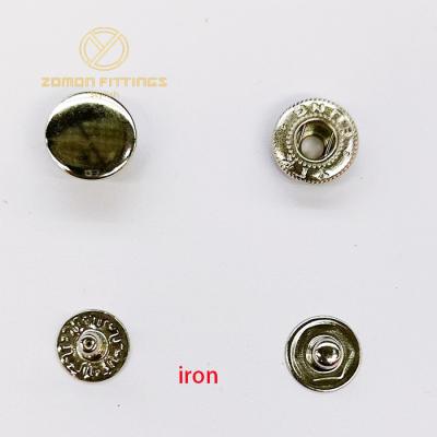 China Custom Wholesale Viable Metal Spring Stud Press Stud Garment Nickel Iron Snap Logo Snap Button for sale