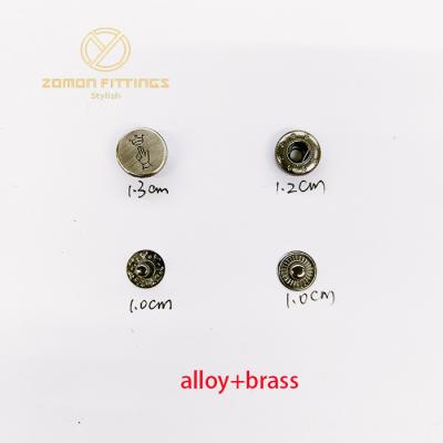 China Viable Custom Snap Brass Clothing Jacket Snap Alloy Snap Metal Button Snap Metal Button Spring Button for sale