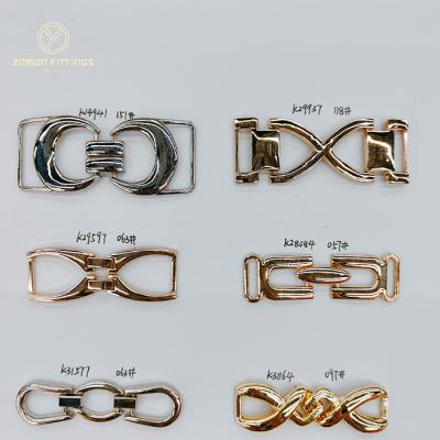 China New Fashion Environmental Friendly Style Women Decorative Gold Bowknot Metal Shoe Buckles Accessories for sale