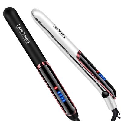 China Hot Selling Hotel Hair Straightener Tool Styling Iron LED Ceramic Flat Curler 2 In 1 PTC Heating Element for sale