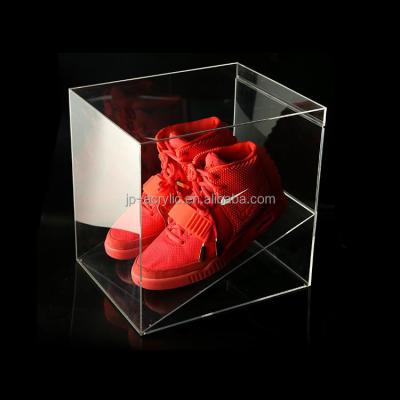 China Eco - Friendly Clear Acrylic Shoe Sneaker Box Branded Shoe Display Rack for sale