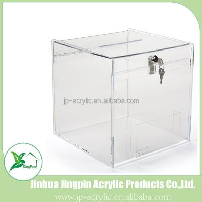 China Eco - Friendly Large Square Cube With Lock And Pocket Clear Acrylic Suggestion Urn for sale