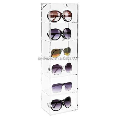 China Modern 6 Shelf Eco - Friendly Clear Acrylic Wall Mounted Sunglasses Rack for sale