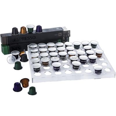 China 36 Pod Nespresso Standable Stackable Clear Acrylic Coffee Capsule Holder for sale