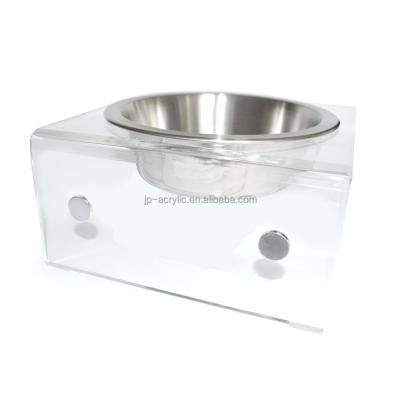 China Sustainable Acrylic Pet Driver Dog Bowl Holder Pet Bowl Holder for sale