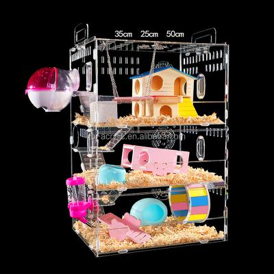 China Viable Wholesale 1-3 Layer Large Acrylic Pet Hamster Box for sale