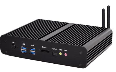 中国 Fanless Mini Computer BroadWell Fifth Generation i7 5500u with Dual HDMI Dual COM Dual Lan SD Card Reader 4G RAM SSD 販売のため