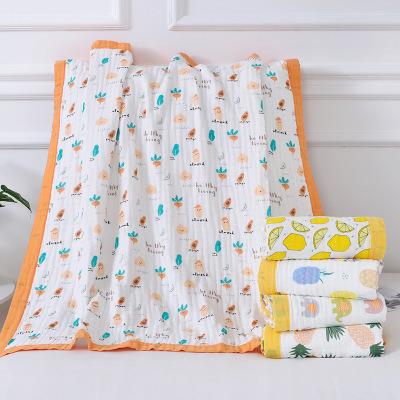 China RTS PORTABLE Newborn Baby Wrap Neutral 6 Layers Muslin Blanket Boho Baby Blanket Wrap Muslin Wrap Blankets Baby Comforter Cotton for sale