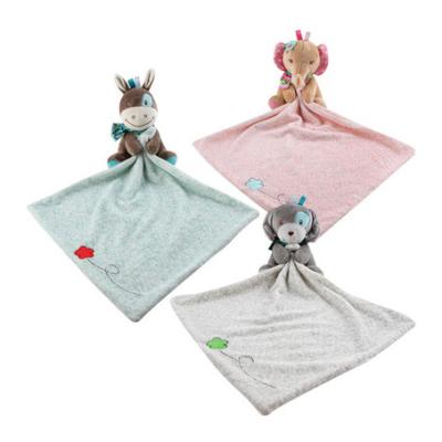 China PORTABLE Low Price Custom Animal Safety Blanket Baby Safety Blanket With Animal Plush Safety Blanket Kids Soothing Toys for sale