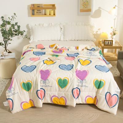 China New Supplier 100% Gauze Summer Quilt Comforter Cotton Comforter King Blanket For Summer Organic Cool Fabric Printed Supplier for sale