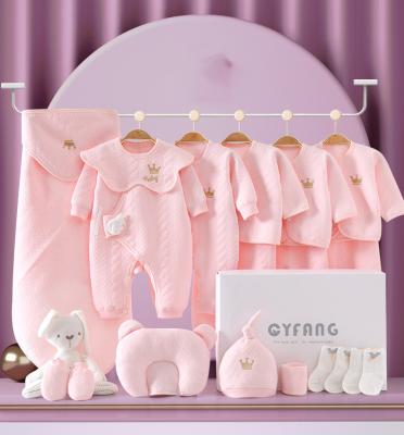 China Amazon Best Selling Anti-Shrink Newborn Baby Clothes Set Baby Clothes Sets 100% Cotton Full Moon Newborn Baby Clothes Sets 0-3 Months Gift Box for sale