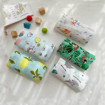 China Best Selling PORTABLE Stain 100 Different Pattern Rainbow Muslin Wraps High Quality Muslin Wraps Christmas Muslin Wraps Newbornbaby for sale