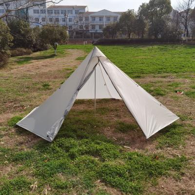 China 20D silicon coated single-door nylon pyramid ultralight 4 person camping tent firewood stove firewood stove outdoor tent for sale