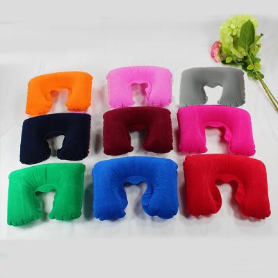 China 38*25CM Hot Selling Inflatable Travel Neck Pillow Inflatable Custom U Shaped Foldable Neck Pillow for sale