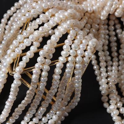 China Jewelry Making Hair Jewelry Accessories Women Threaded Punch 5mm Real Natural Freshwater Pearl for sale