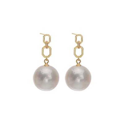 China Cute Edison Large Grain Round S925 Original Baroque Silver Vintage Natural Freshwater Pearl Earrings Large for sale