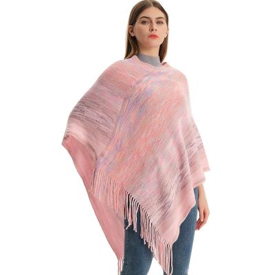 China New acrylic fiber v-neck pullover cape sweater with tassels for spring, autumn, and winter in Europe and America for sale