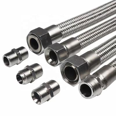 China Industrial ASTM 304 Inox Corrugated Hose Flexible Stainless Steel Hose Wire Braided Hose End Fittings Customized for sale