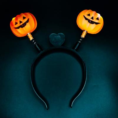 China Party Atmosphere Luminous Promotion LED Halloween Pumpkin High Quality Best Selling Headband for sale