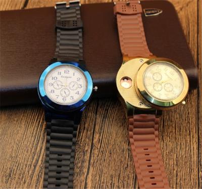 China Watch Lighter Military Rechargeable Lighter Watches Man Quartz Sports Gas Lighter Cigar Cigarette Lighter Luxury Watches for sale