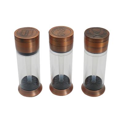 China Tank Built-in Cigarette Grinder Machine Tobacco Grinder Cigarette Grinder 52mm Bronze Zinc Alloy Milling Cigarette Grinder for sale