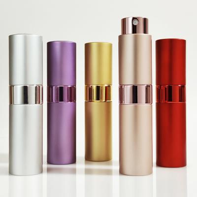 China 5ml 8ml 10ml 20ml Cosmetic Empty Fine Mist Custom Pouch Round Perfume Travel Colorful Aluminum Atomizer for sale