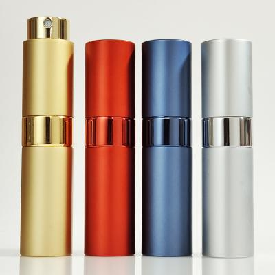 China 8ml 5ml 15ml Cosmetic Empty Portable Cosmetic Refillable Twist Up Atomizer 10ml Metal Perfume Bottle for sale