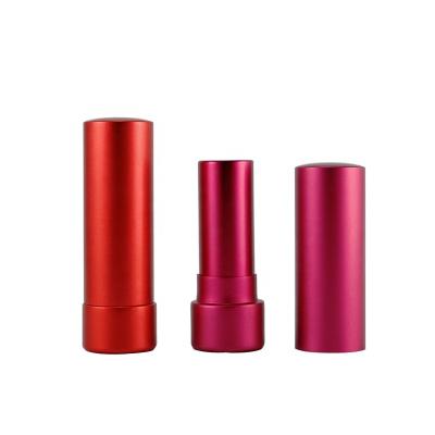 China Click Cap 2019 Unique Design Glossy Red Lift Up Empty Round Aluminum Lipstick Tube for sale