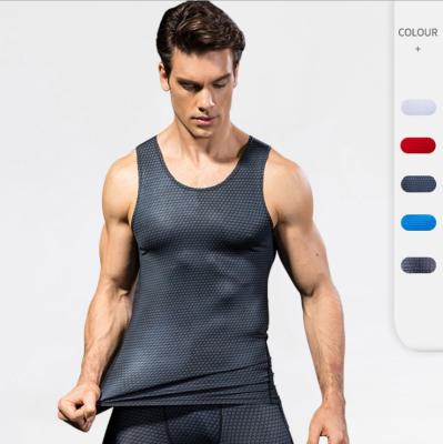 China Breathable 3d Printing Red Printed Vests Tops Stretching Plus Size Man Polyester Mens Tank Tops 3xl Gray Gym Clothing Gym Sports Wear For Men for sale