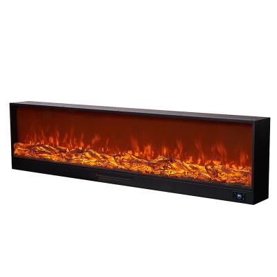 China 79 Inch Large Simulation Modern Luxury Multicolor Flame Embedded Electric Fireplace for sale