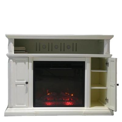 China New Modern White Indoor Freestanding Electric Mantel Corner Electric Fireplace TV Stand for sale