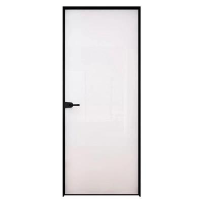 China Aluminum alloy door tempered glass toilet door contemporary titanium-magnesium close toilet bathroom door for sale