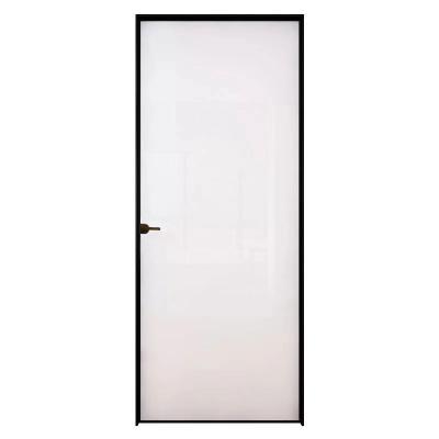 China Sound Insulation Customized Tempered Glass Narrow Household Toilet Bedroom Kitchen Bathroom Aluminum Door for sale