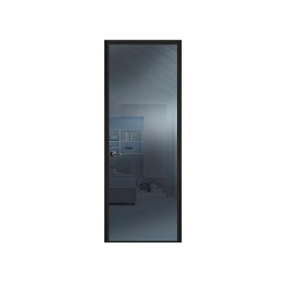 China Contemporary Flush Door Bathroom Aluminum Alloy Door Series Glass Extremely Narrow Flush Door for sale