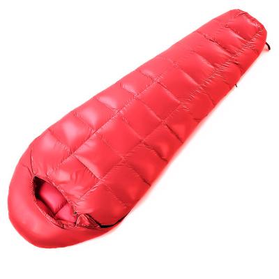 China 3D Mummy Quilting Camping Waterproof Goose Down Inflatable Mummy Ultralight Sleeping Bag Hiking All Season for sale