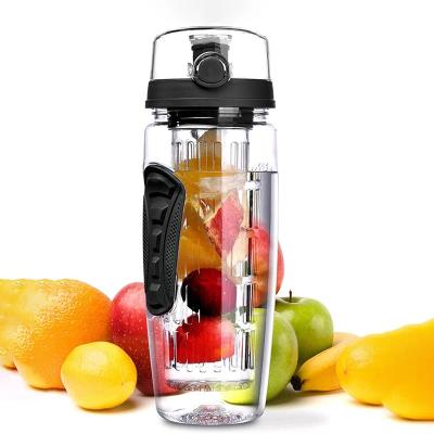 China Sustainable Water Bottle 1000ml Squash Fruit Infuser Sports Bike Bottles Cups Tritan Juice Drinkware Leakproof Outdoor Travel Jug Bpa Free for sale