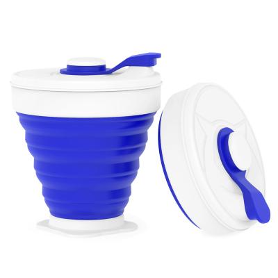 China Portable Collapsible Cup Silicone Folding Portable Cup With Lid Telescopic Retractable Handcup Water Cups Outdoor Camping Coffee for sale