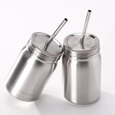 China Capacity Logo Stainless Steel Insulated Custom PORTABLE Mason Jar Tumblers with Lids and Straws Hot and Cold Drink Mugs Travel Mugs for sale