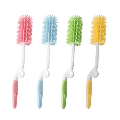 China Viable New Design Manual Silicone Bottle Cleaning Brushes Baby Nipple Nipple Deep Cleaning Soft Cleaning Brush for sale