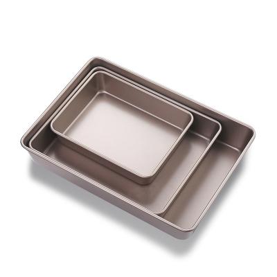 China Non-Stick Baking Tray Metal Baking Dishes Brownie Pan Viable Place Carbon Steel Bakeware Tool Kit Cake Sets for sale