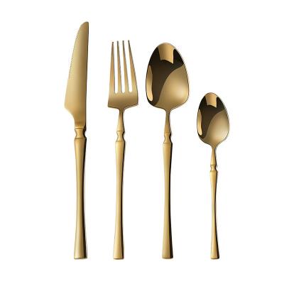 China Bulk Modern Restaurant Spoon Viable Modern Restaurant Silverware Flatware Silverware Flatware Luxury Gold Titanium White Flatware for sale