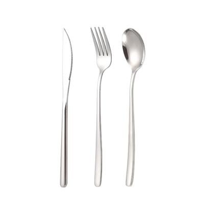 China Sustainable Food Grade Travel Flatware 18/8 Stainless Steel Metal Cutlery Set Korea Silverware Dinner Knife Spoon Fork for sale