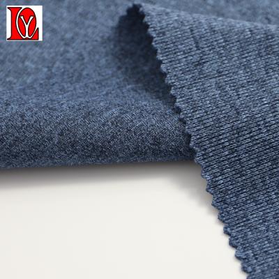 China 100% Polyester NANOE Heather W/R Flat Back Rib Fabric With Durable Aquapel Water Repellent for sale