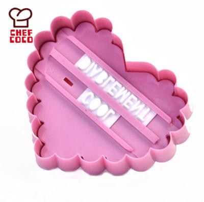 China Sustainable Plastic Custom Heart Shape Cookie Stamp Cutter for sale