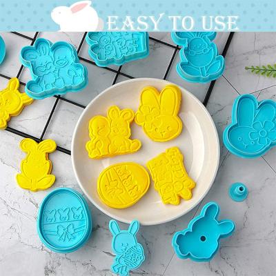 China 5pcs Disposable Plastic Cake Decorating 3D Cookie Press Stamp Molds Cartoon Animal Tool Biscuit Baking Cutter for sale