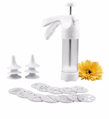 China Multifunctional Plastic Viable DIY Cookie Press Cake Decorating Gun Cookie Press Gun Cookie Maker Set with 16 Discs and 6 Icing Tips for sale