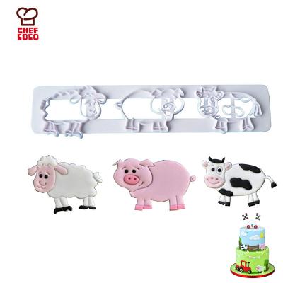 China Sustainable Wholesale Custom Pig, Sheep, Cow Shape Food Grade Plastics Cookie Cutter Molds for sale