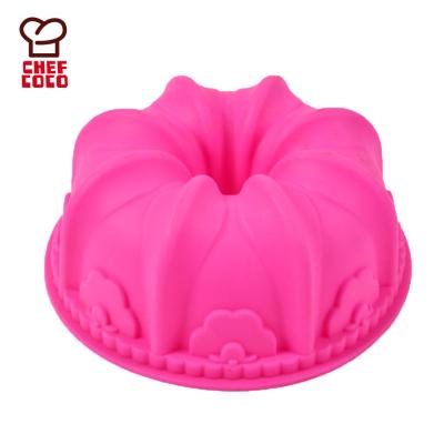 China Sustainable Silicone Chimney Cake Mold Home Baking DIY Chiffon Cake Baking Mold for sale