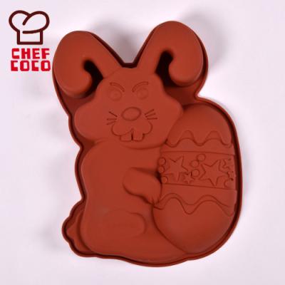 China Viable Bunny Baking Mold Silicone Bunny Easter Egg Cake Mold for sale