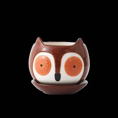 China Cartoon wholesale custom multi-size creative garden home ceramic Embossed animal decoration plant pots flower pots for sale